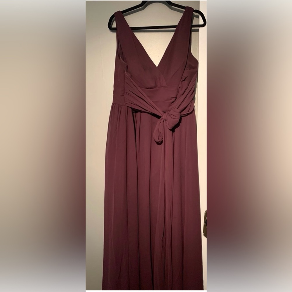 Wtoo Plum floor length bridesmaids dress